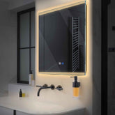 LED Spiegel Quadratisch | Touch-Schalter | Anti-Beschlag-Funktion | Warmweißes Licht - Reyze Seria Edge Model 8